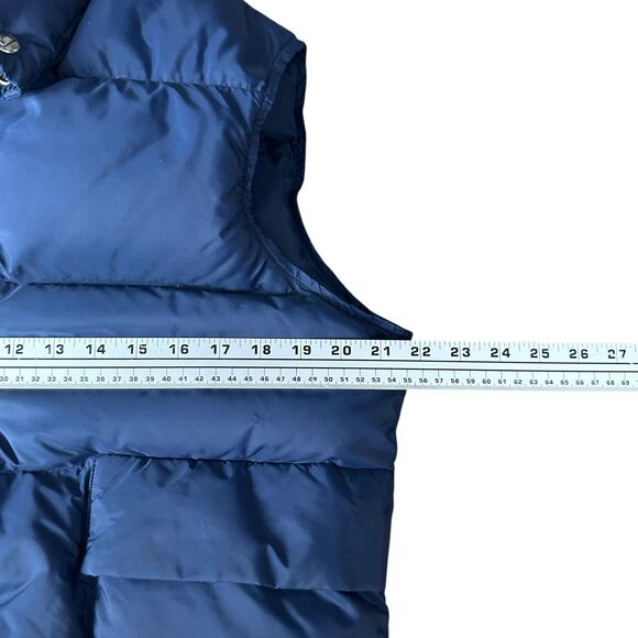 Vintage Woolrich Down Puffer Vest Womens Medium Blue Snap Button Pockets Casual - Picture 7 of 11